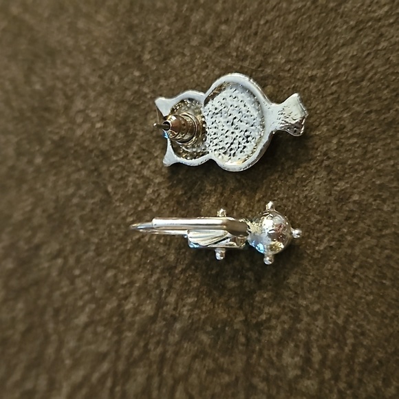 3/$30 VTG Mismatched Owl Geometric Leverback Earrings - Picture 3 of 5